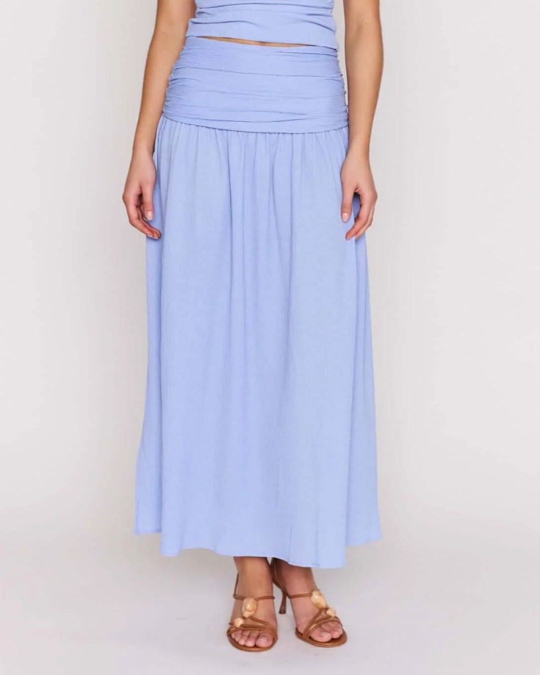 Mink Pink Luna Maxi Skirt | Powder Blue