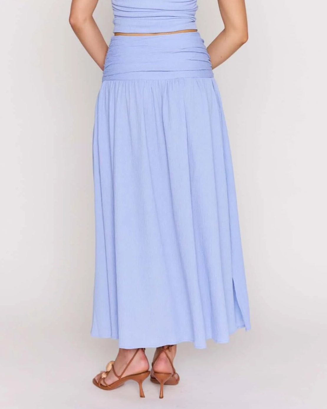 Mink Pink Luna Maxi Skirt | Powder Blue