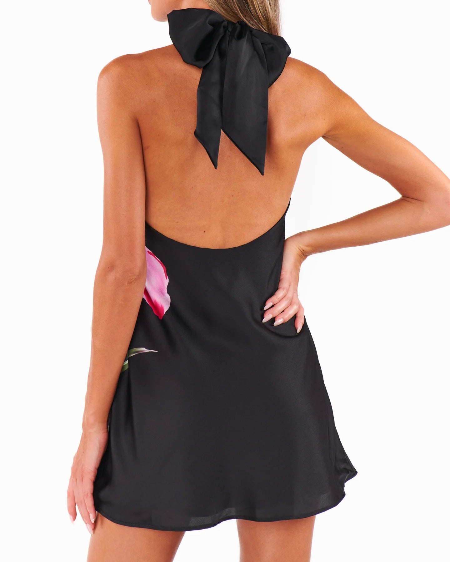 Show Me Your Mumu Jasmine Tie Mini Dress | Iris Luxe Satin
