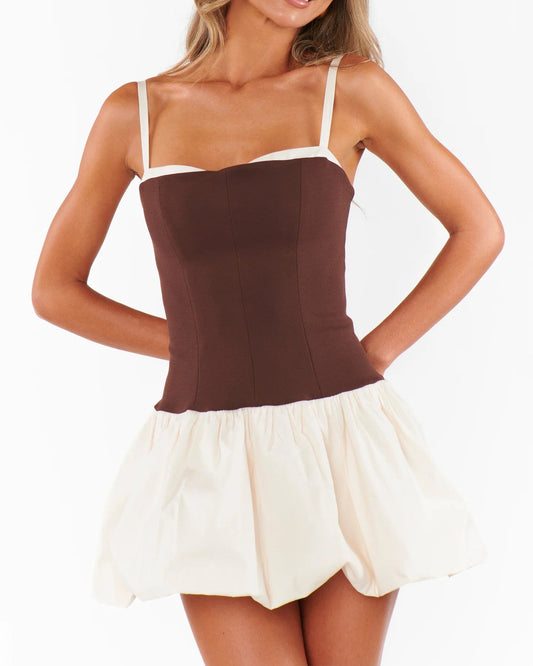 Show Me Your Mumu Tiffany Skort Dress | Chocolate and Cream