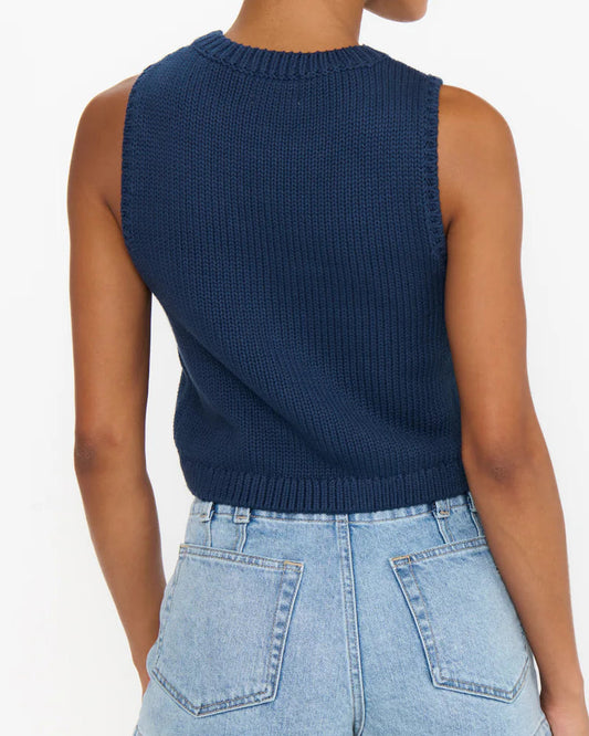 Show Me Your Mumu Milo Tank | Navy Flag Knit