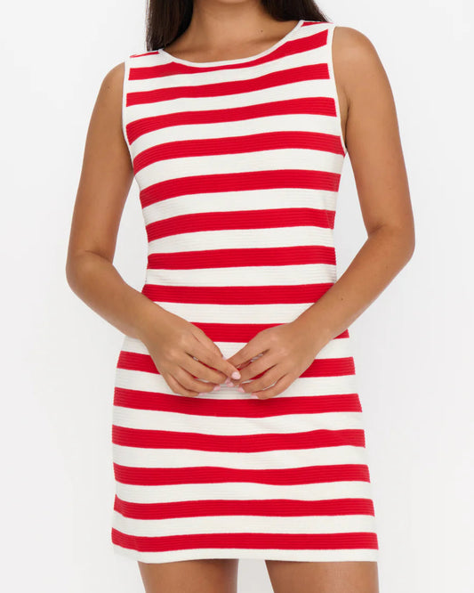 Show Me Your Mumu Cameron Mini Dress | Red Stripe Delight Knit