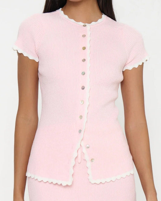 Show Me Your Mumu Heidi Cardigan | Taffy Pink Knit