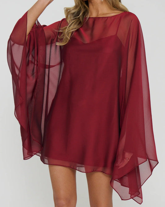 Show Me Your Mumu Olsen Mini Dress | Cranberry Tonal Chiffon