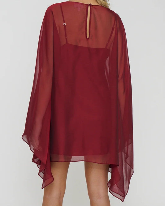 Show Me Your Mumu Olsen Mini Dress | Cranberry Tonal Chiffon