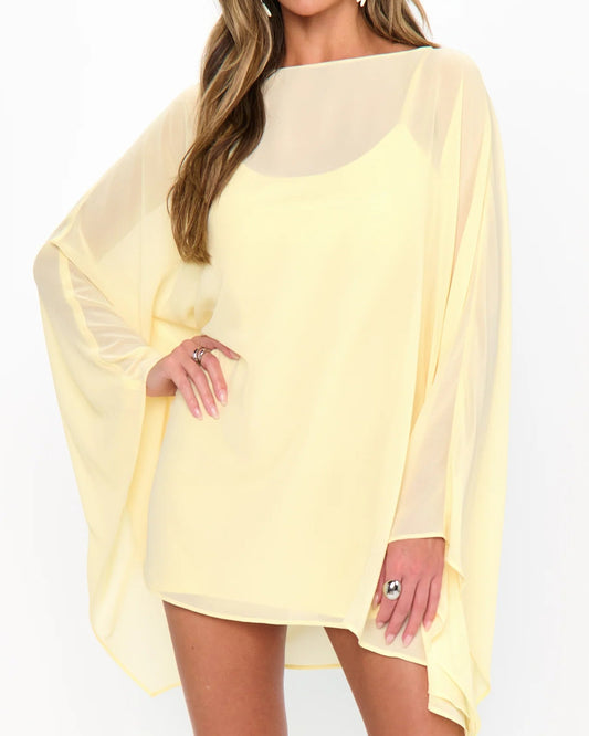 Show Me Your Mumu Olsen Mini Dress | Pale Yellow Chiffon