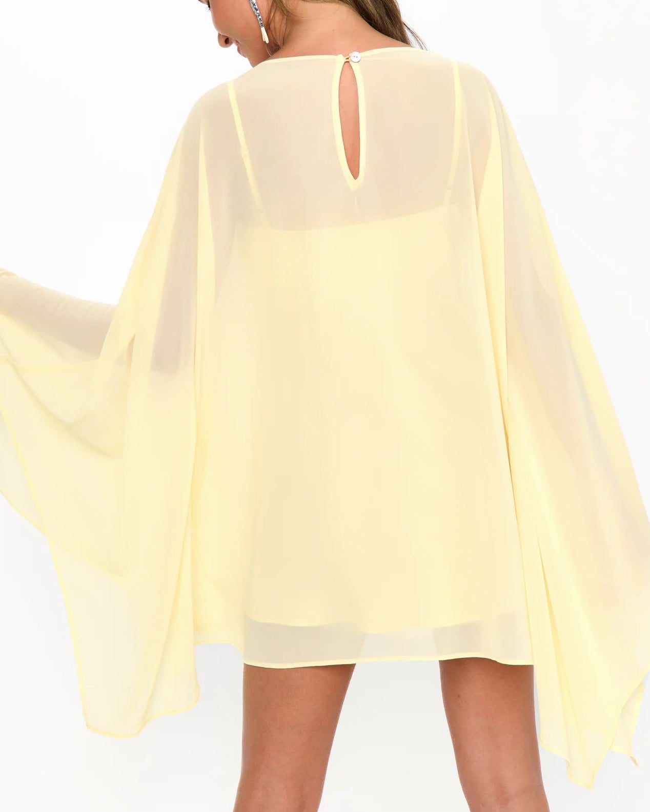 Show Me Your Mumu Olsen Mini Dress | Pale Yellow Chiffon