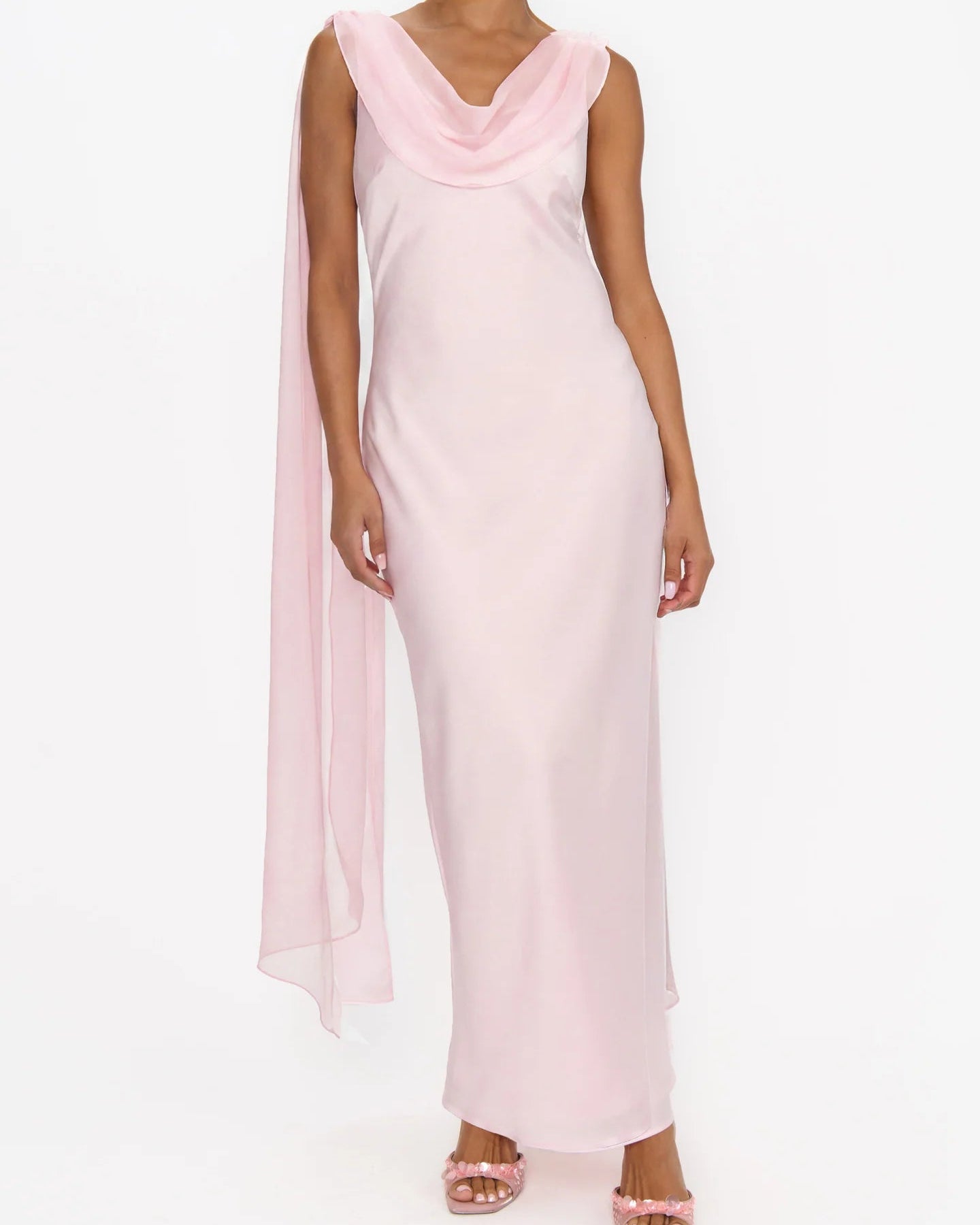 Show Me Your Mumu Maya Midi Dress | Powder Pink Luxe Satin