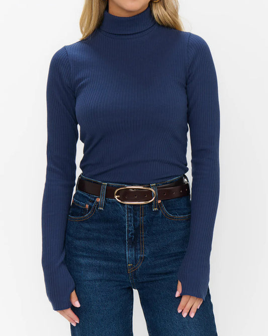 Show Me Your Mumu Layer Up Top | Navy Rib