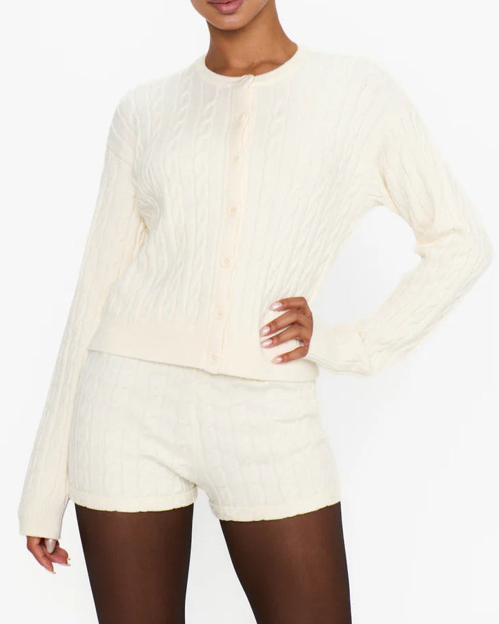 Show Me Your Mumu Throw on Cardigan | Snow Cable Knit