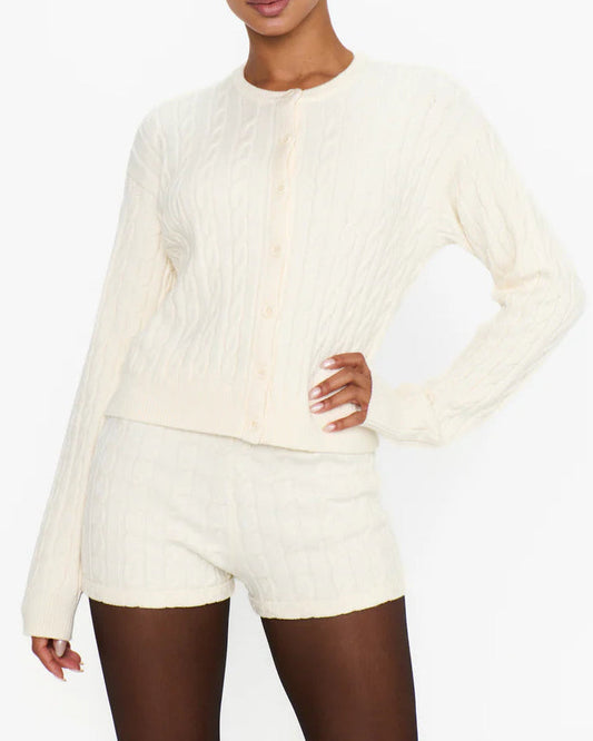 Show Me Your Mumu Throw on Cardigan | Snow Cable Knit