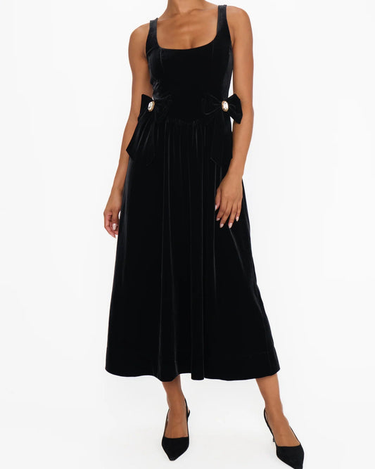 Show Me Your Mumu Ricci Midi Dress | Black Velvet