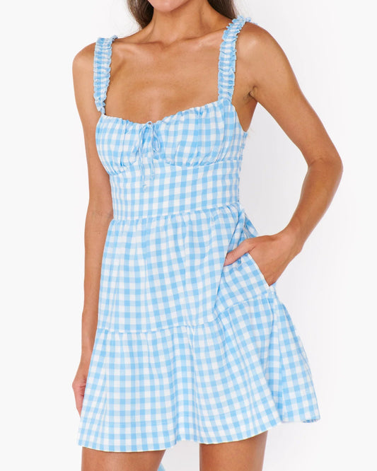 Show Me Your Mumu Rosie Mini Dress | Blue Cottage Gingham