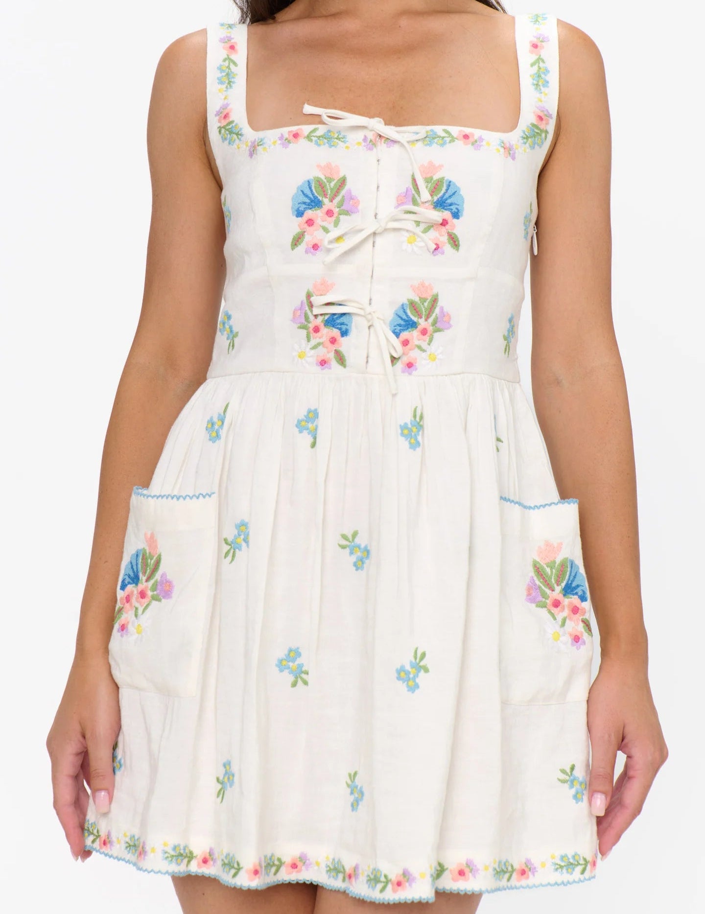 Show Me Your Mumu Demi Mini Dress | Wild Meadow Embroidery
