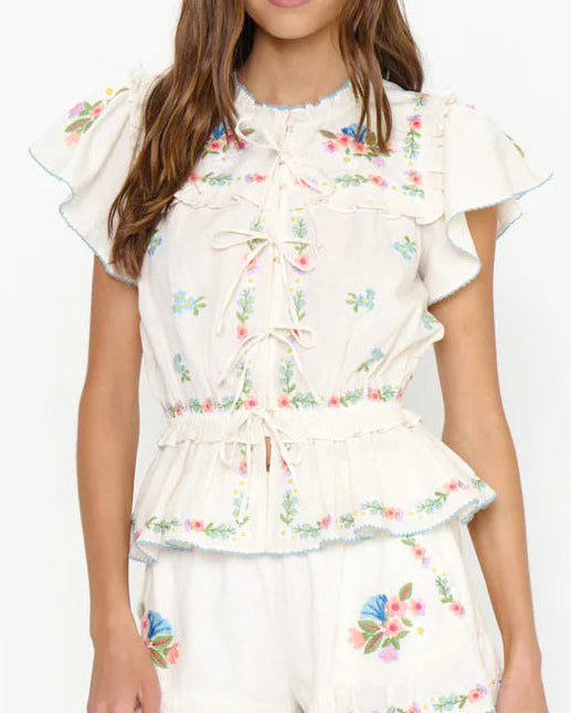 Show Me Your Mumu Romey Top | Wild Meadow Embroidery