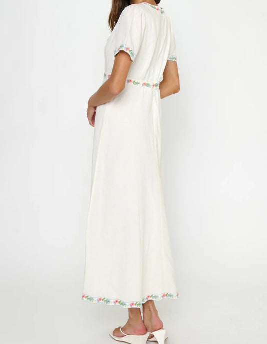 Show Me Your Mumu Thea Midi Dress | Wild Meadow Embroidery
