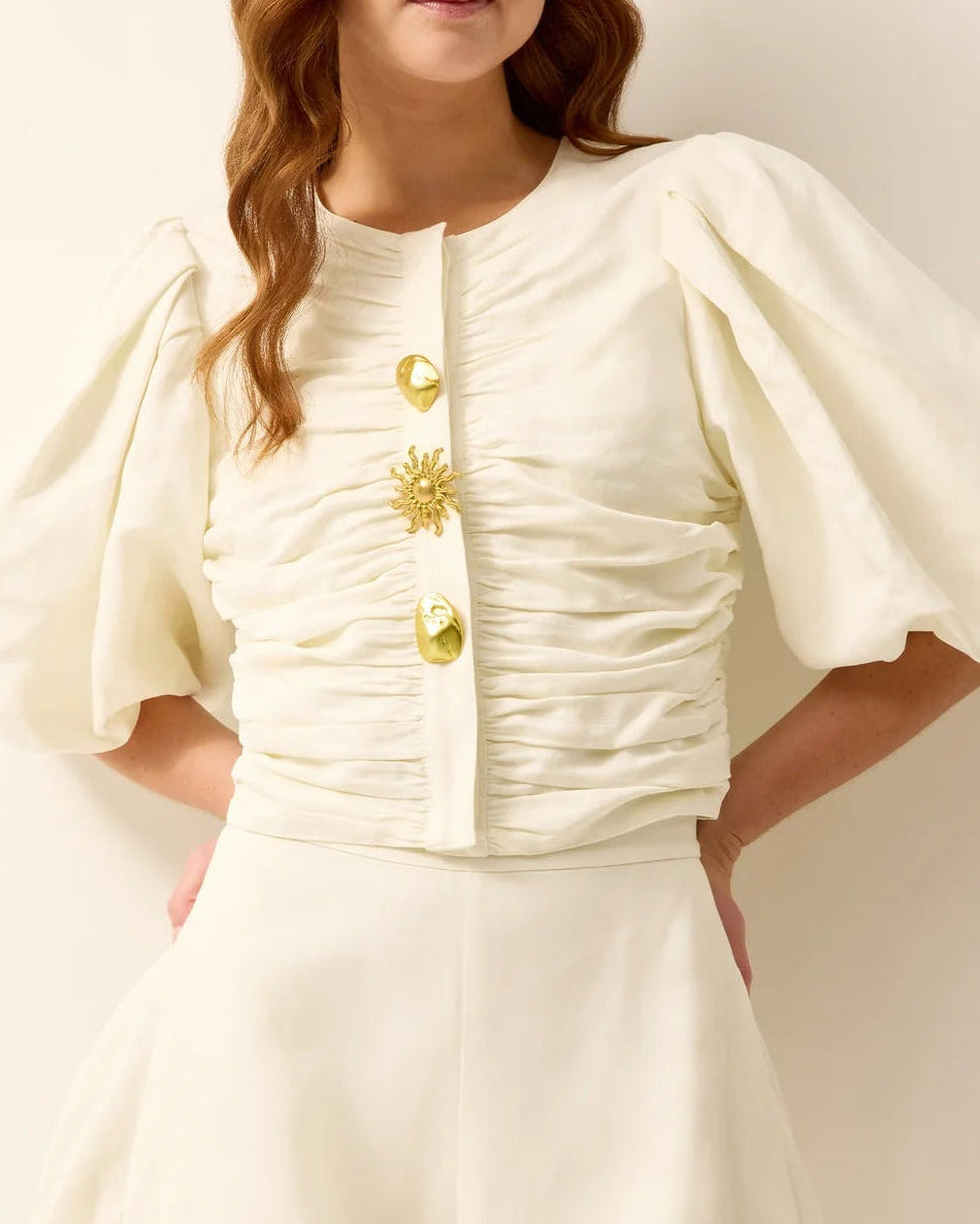 Marie Oliver Rowan Top | Ivory