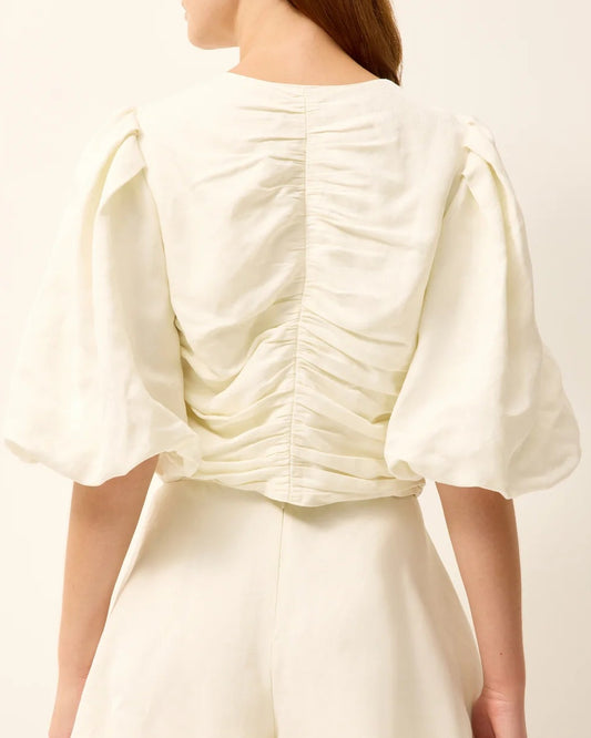 Marie Oliver Rowan Top | Ivory