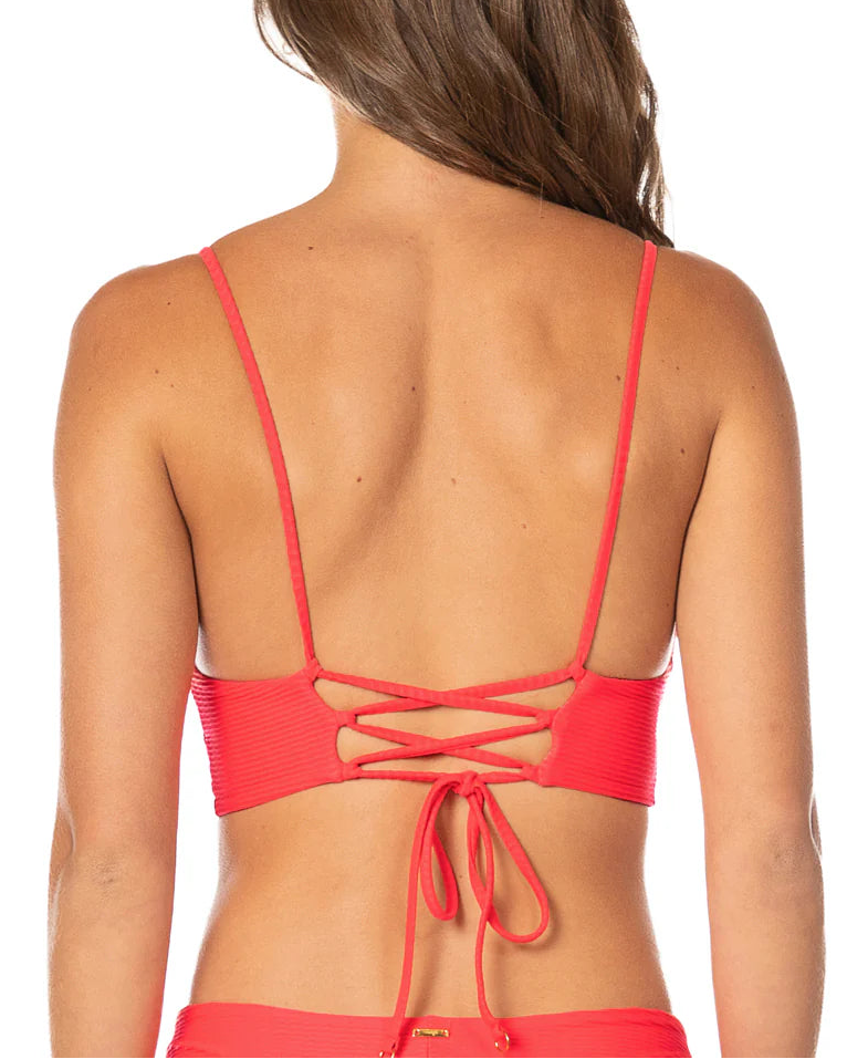 Maaji Sunset Punch Criss Cross Long Line Triangle Bikini Top