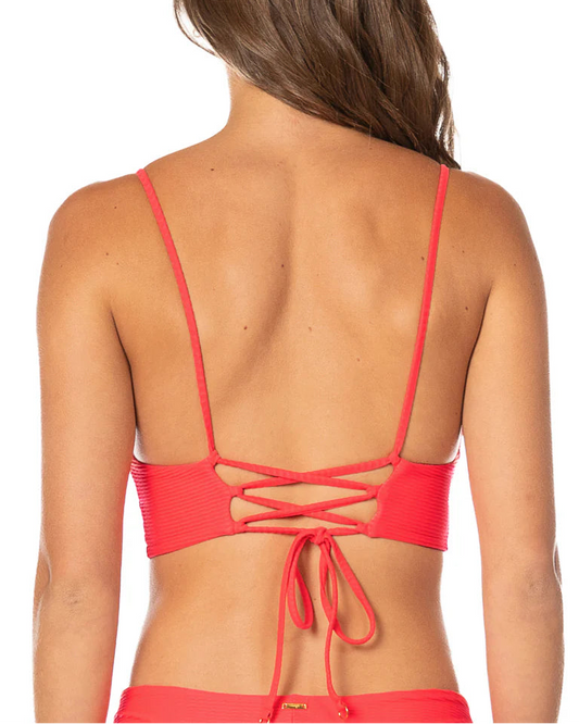 Maaji Sunset Punch Criss Cross Long Line Triangle Bikini Top