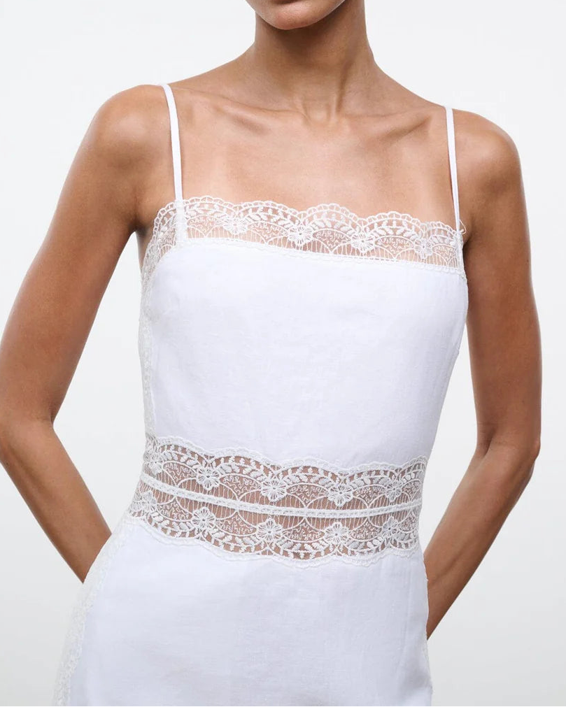 Staud Amalina Linen Mini Dress | White