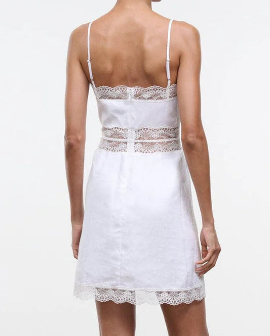 Staud Amalina Linen Mini Dress | White