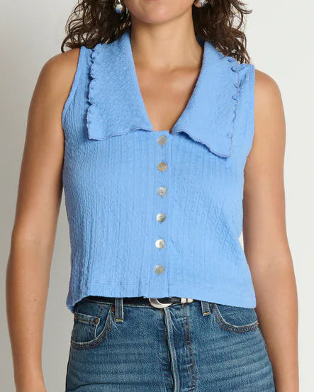 Nation Rae Collared Tank | Cornflower