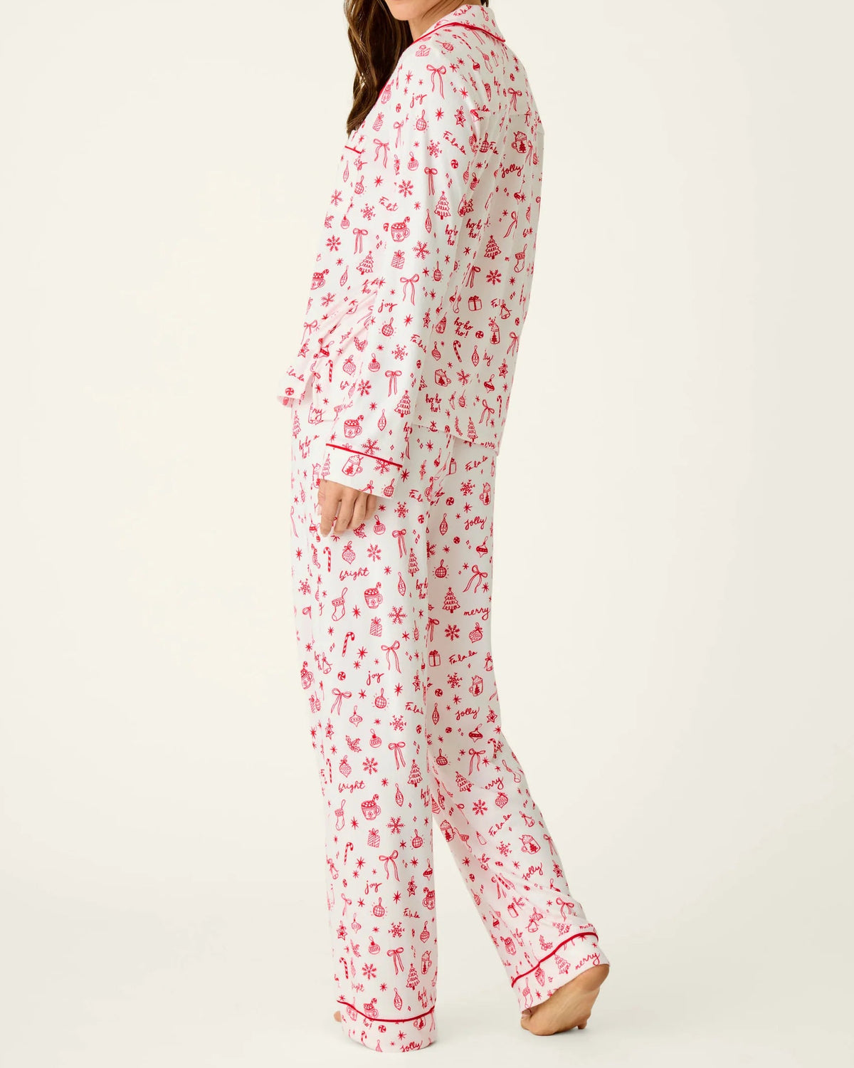PJ Salvage Femme de Noel Holiday Print PJ Set | Ivory