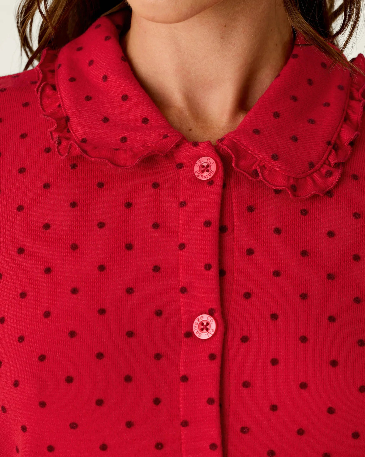 PJ Salvage Femme de Tonal Dot Short Sleeve | Lipstick