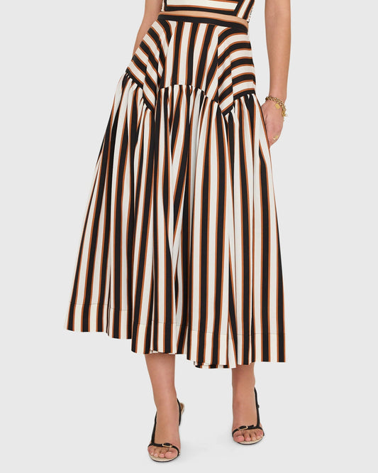 Amanda Uprichard Spencer Midi Skirt | Ivory Combo