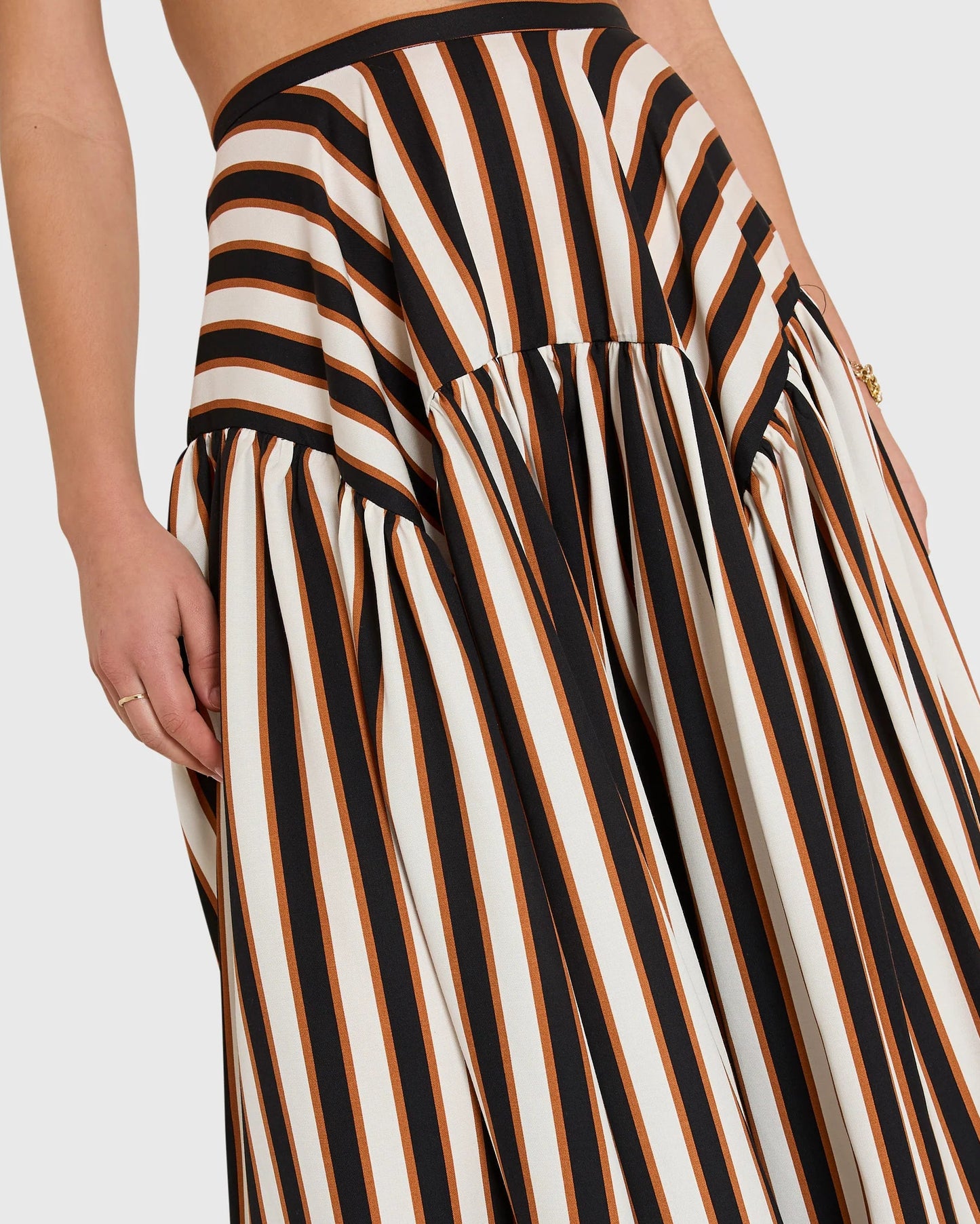 Amanda Uprichard Spencer Midi Skirt | Ivory Combo