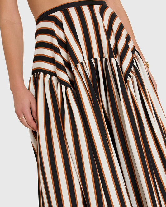 Amanda Uprichard Spencer Midi Skirt | Ivory Combo
