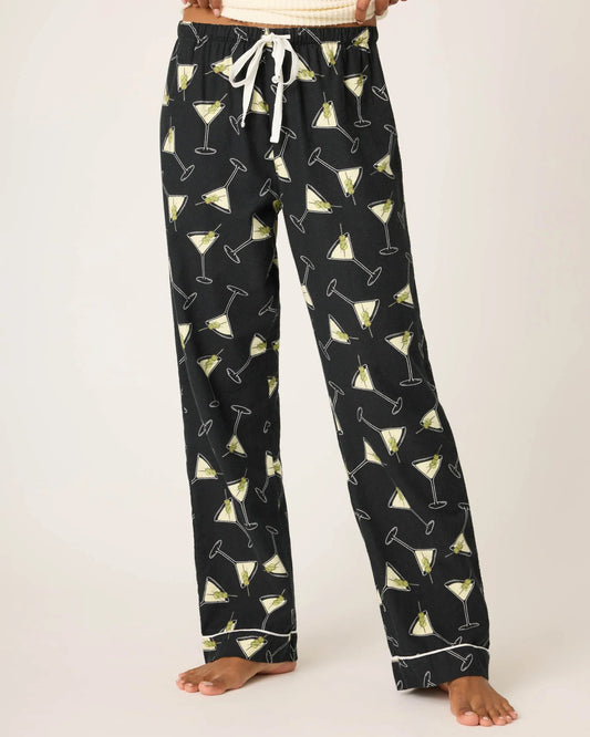 PJ Salvage Merrier With A Martini Flannel Pants | Black