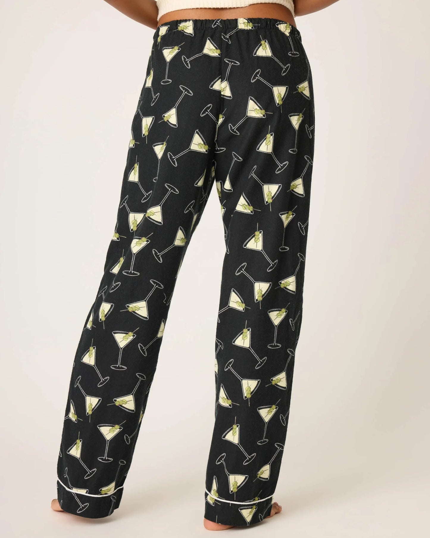 PJ Salvage Merrier With A Martini Flannel Pants | Black