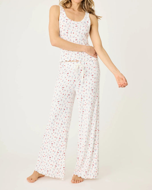 PJ Salvage La Rose Ribbed Floral PJ Set