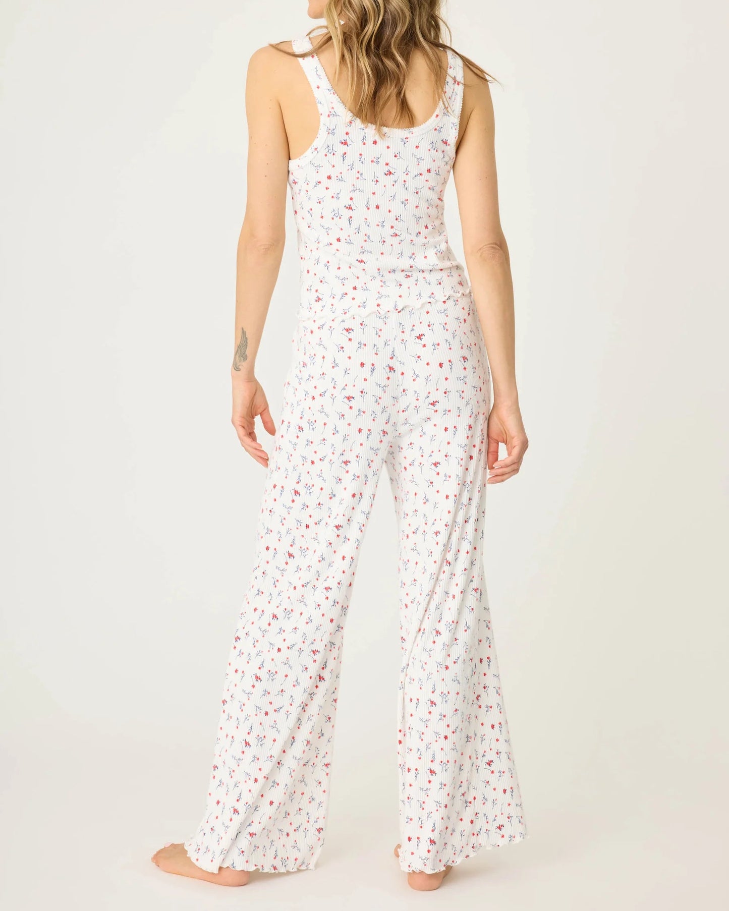 PJ Salvage La Rose Ribbed Floral PJ Set