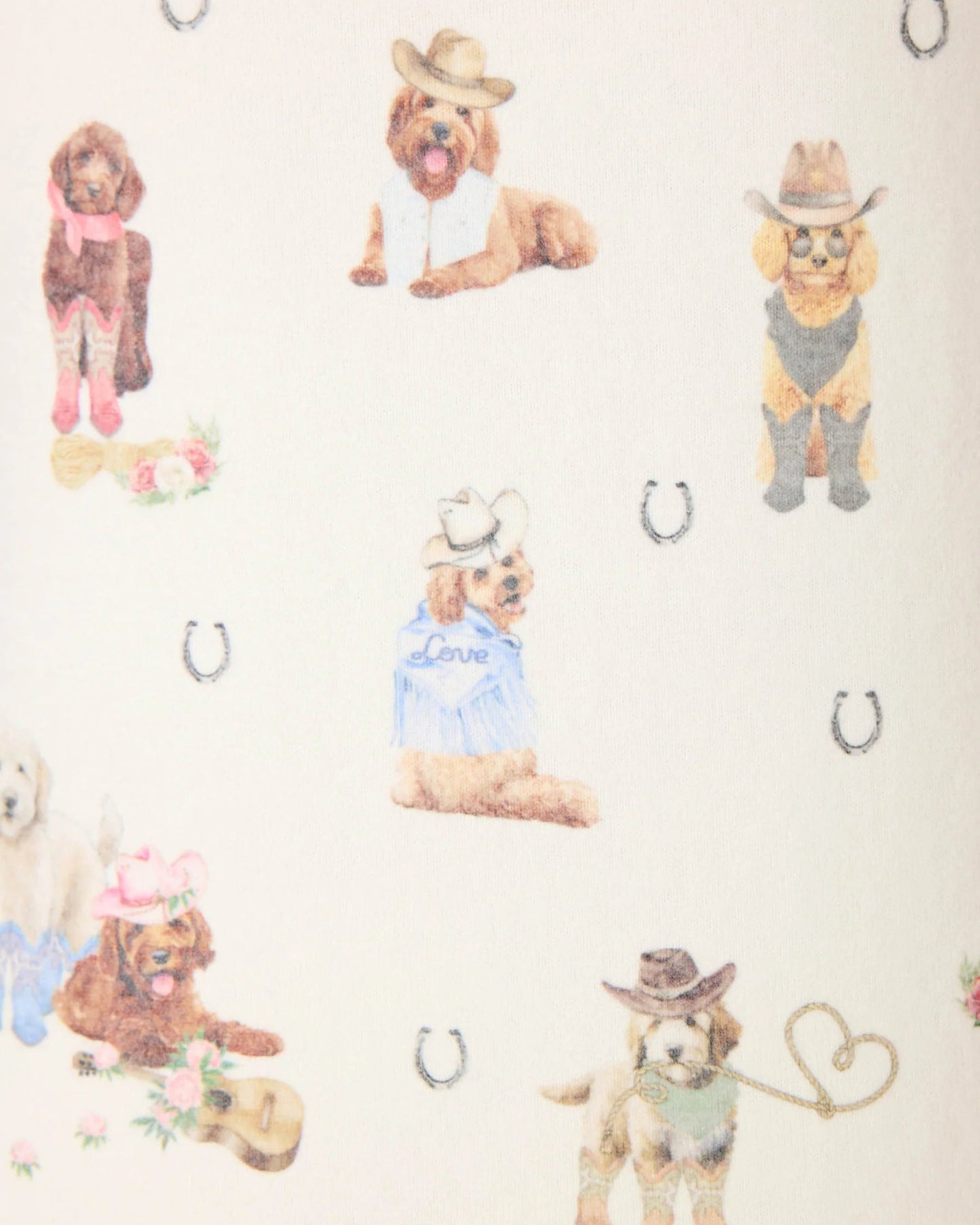 PJ Salvage Ruff On the Range Dog Print Open Leg Pant