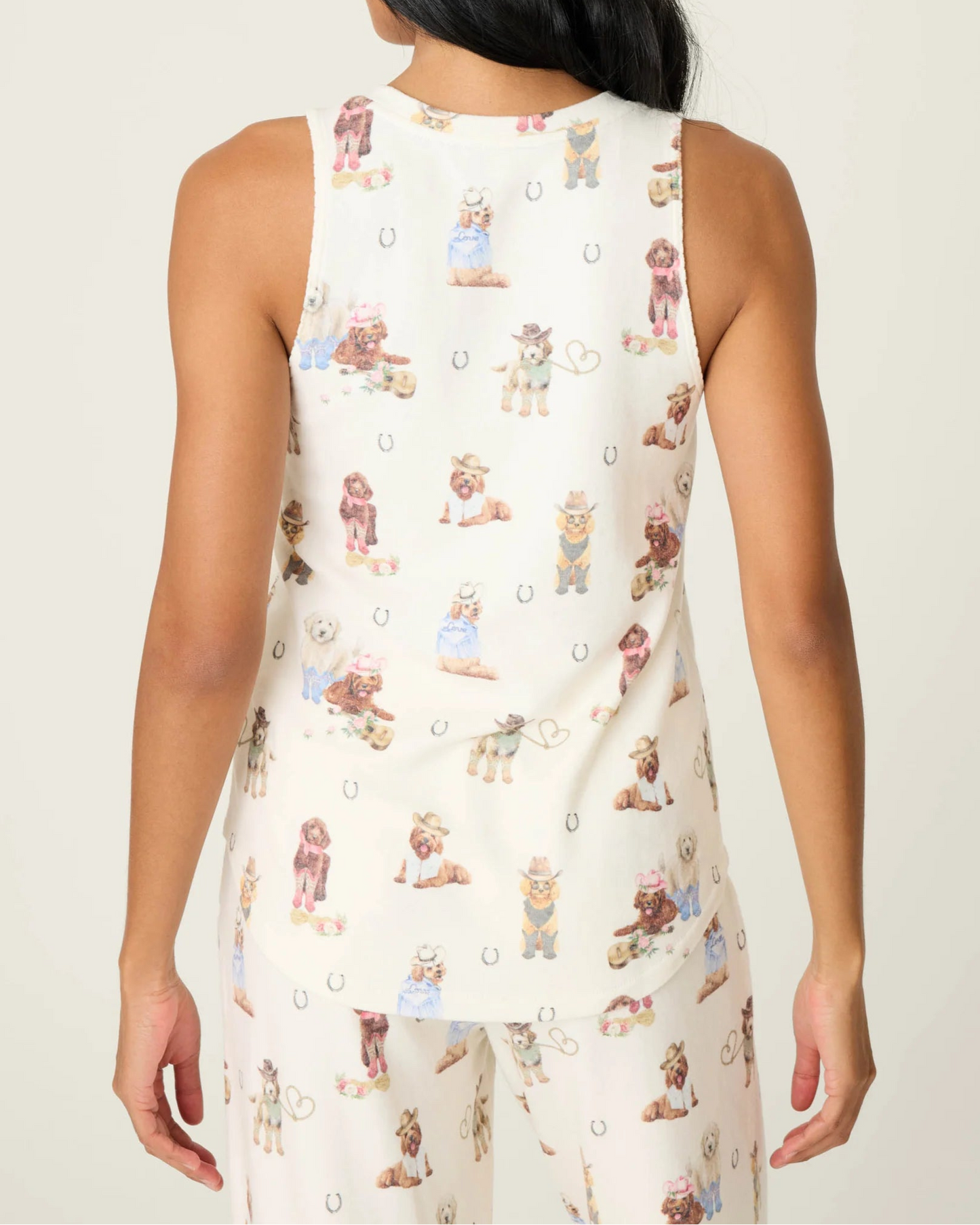 PJ Salvage Ruff On The Range Dog Print Tank Top