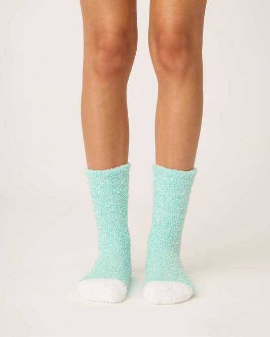 PJ Salvage Candy Cane Fuzzy Crew Socks