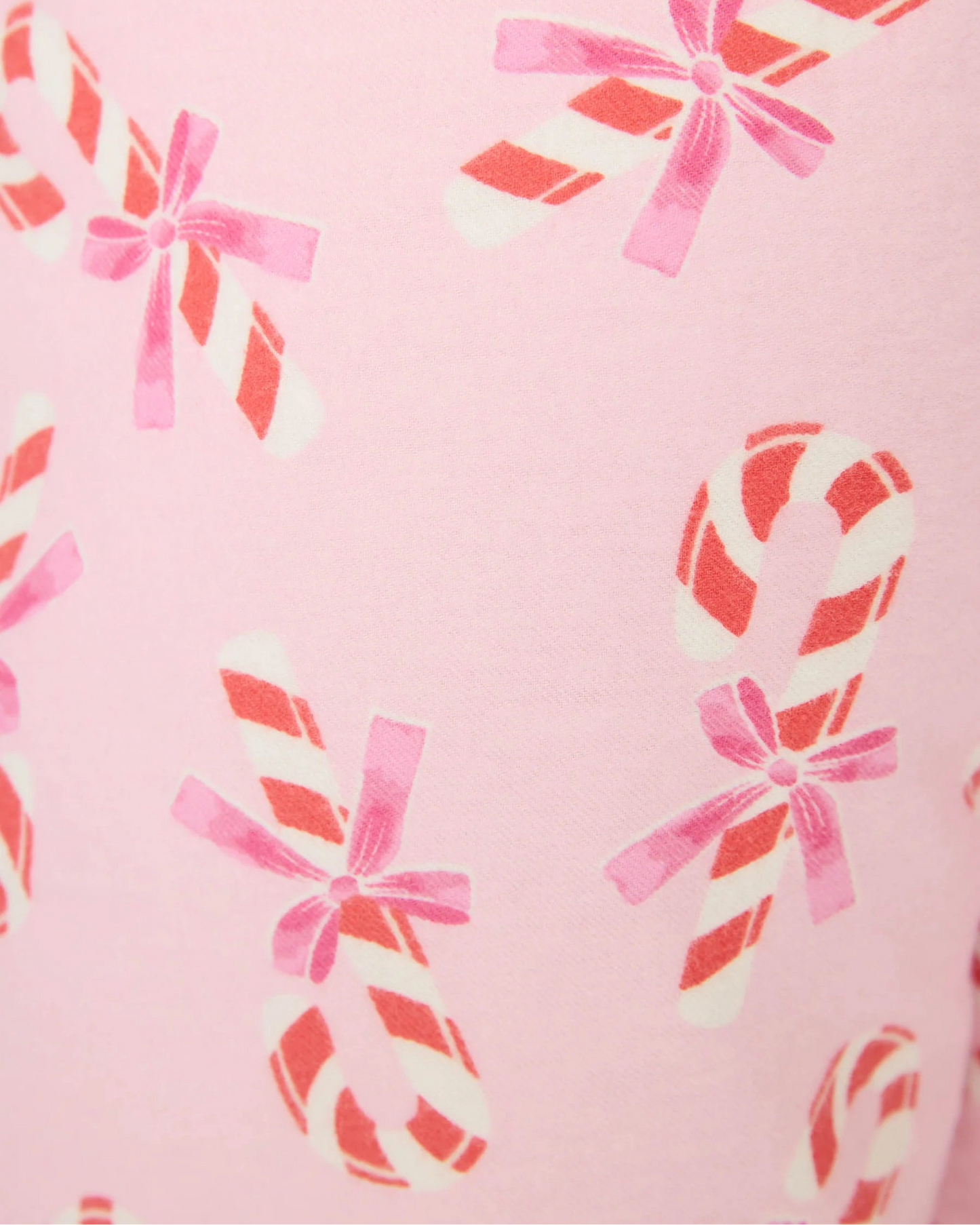 PJ Salvage Sweeter Than Sugar Candy Cane Flannel Shorts | Baby Pink