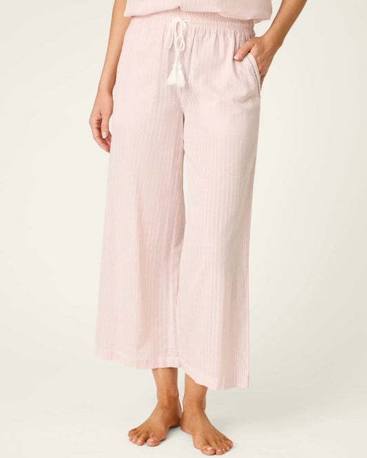 PJ Salvage On Cloud Nine Silver Rose Cropped Lounge Pants
