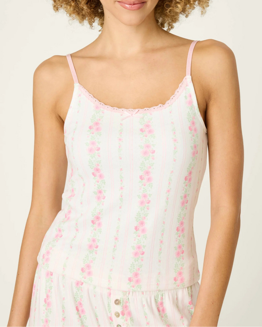 PJ Salvage Roses Are Pink Petal Dream Pointelle Camisole