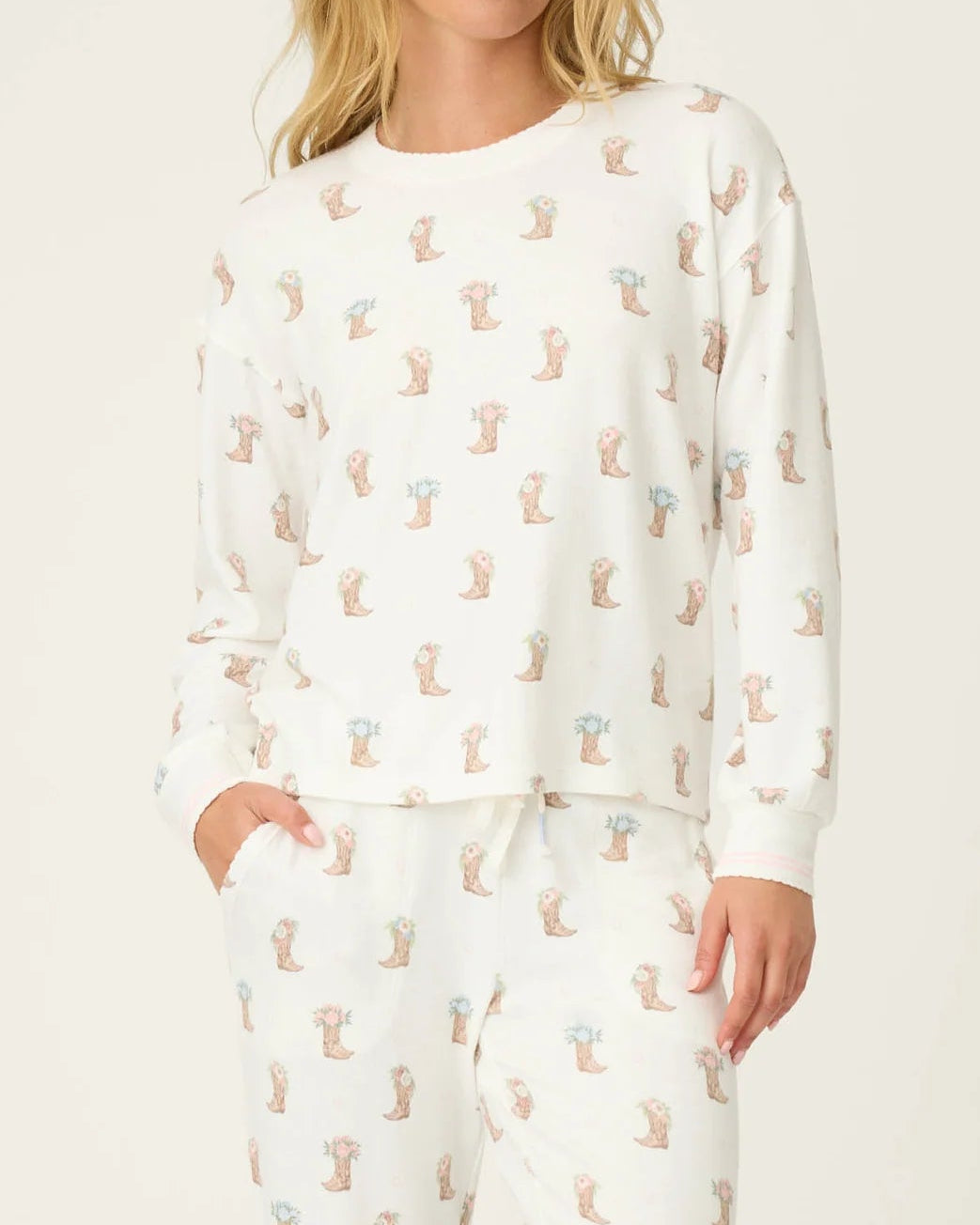 PJ Salvage Boot Long Sleeve Western Blooms Boot Bouquet Top