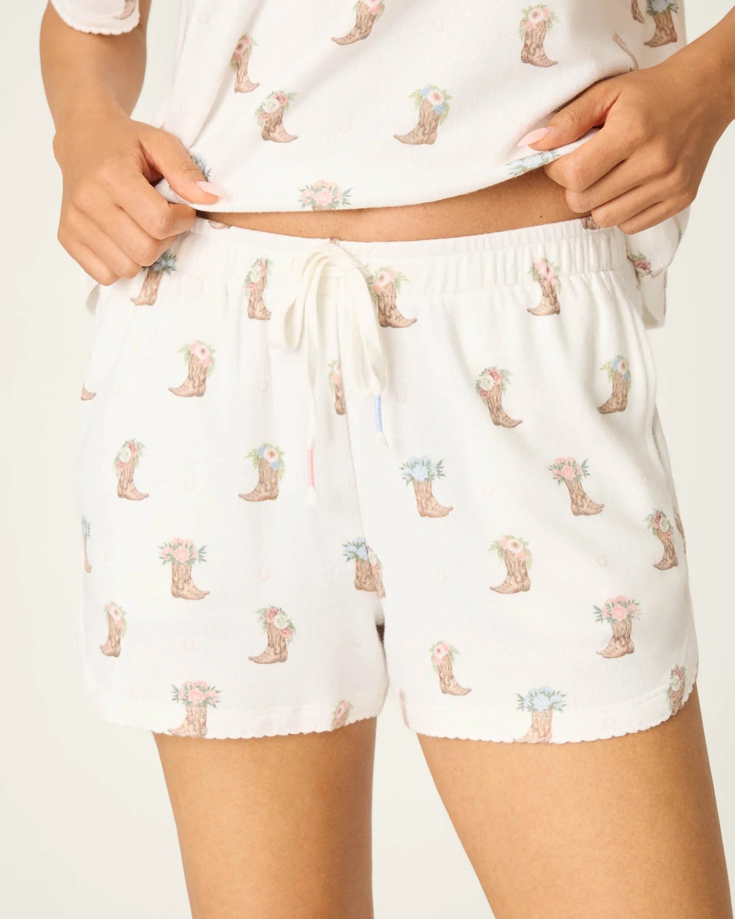 PJ Salvage Western Blooms Boot Bouquet Shorts