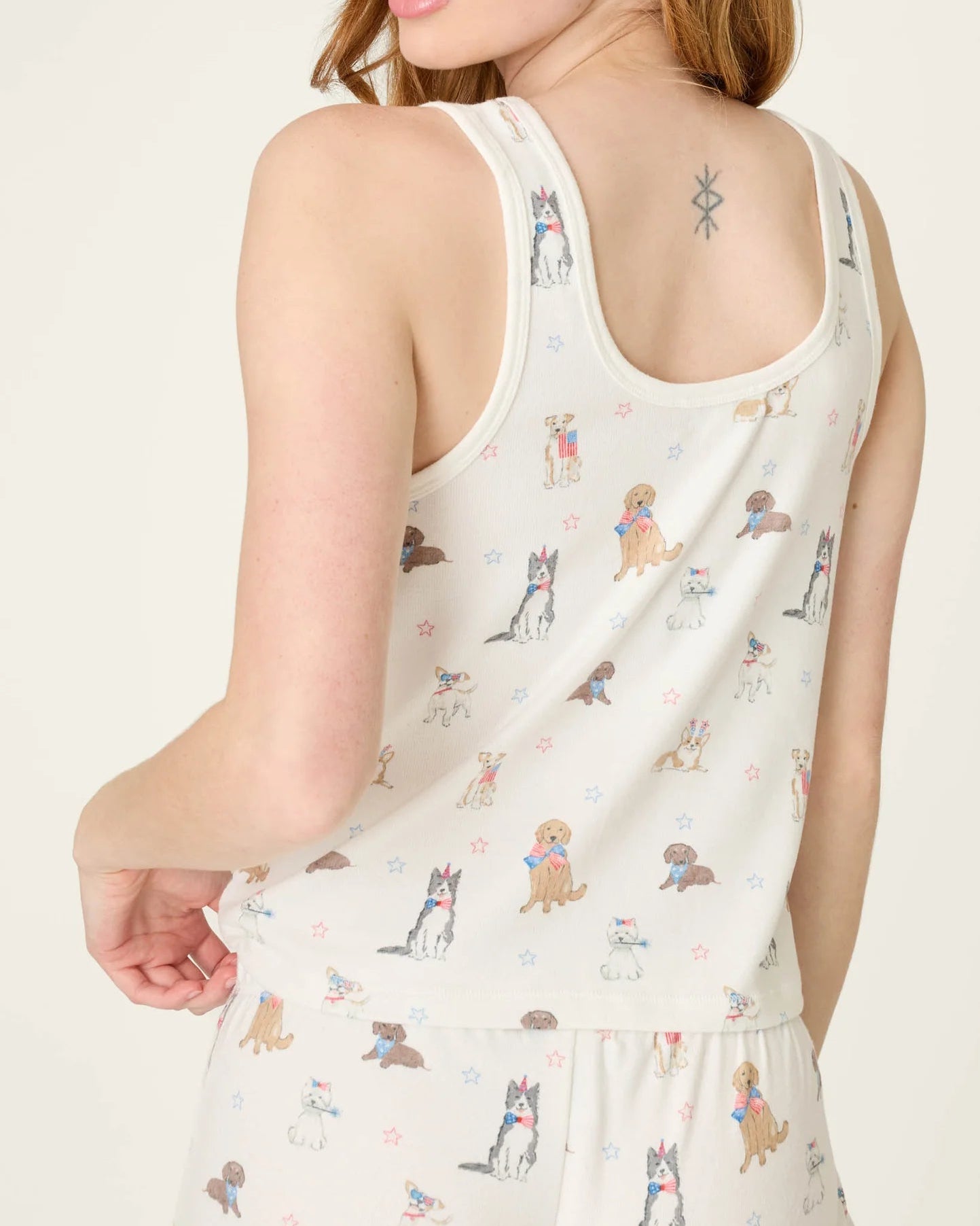 PJ Salvage Red, White, & Woof Patriotic Pups Tank Top