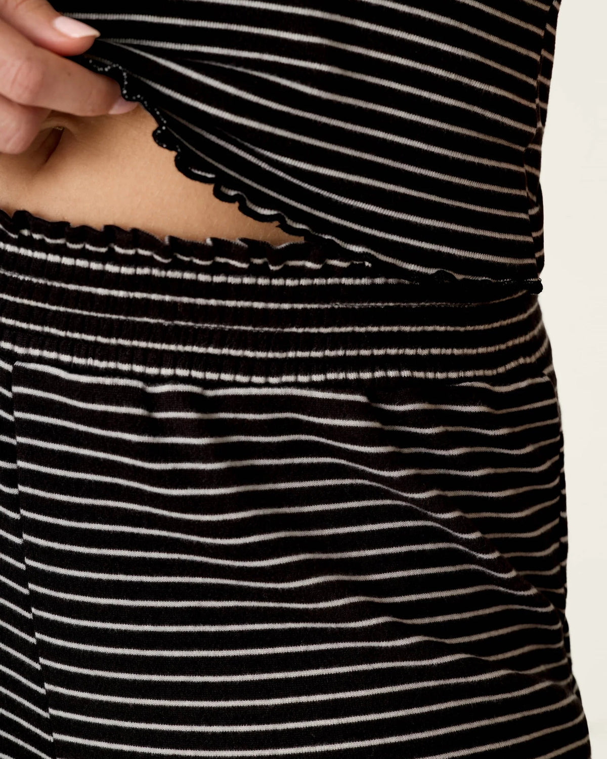 PJ Salvage Pretty Stripes Onyx Pointelle Pajama Pants