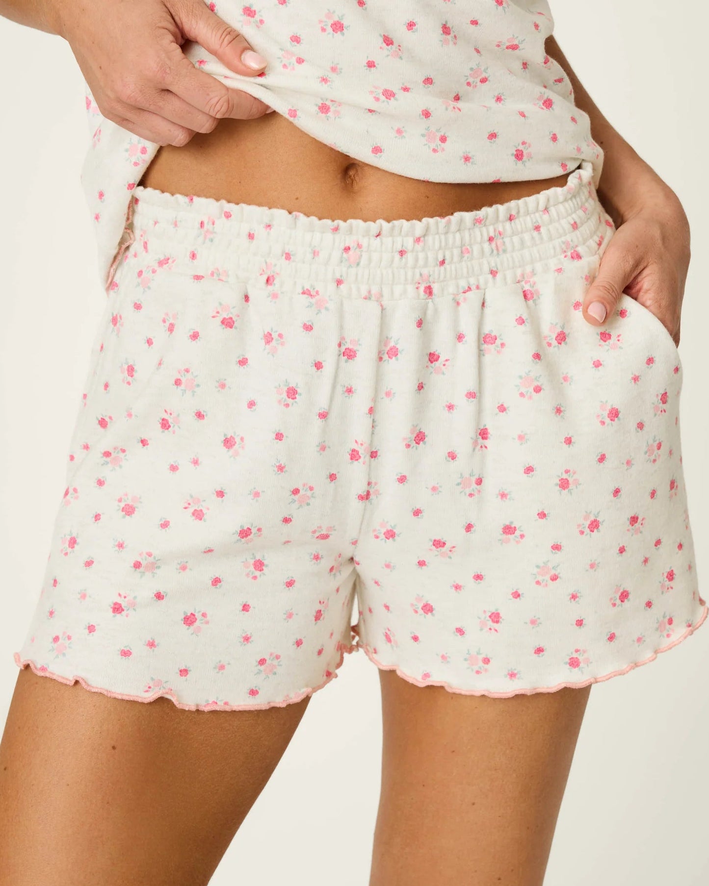 PJ Salvage Romantic Rose Ditsy Floral Print Pajama Shorts
