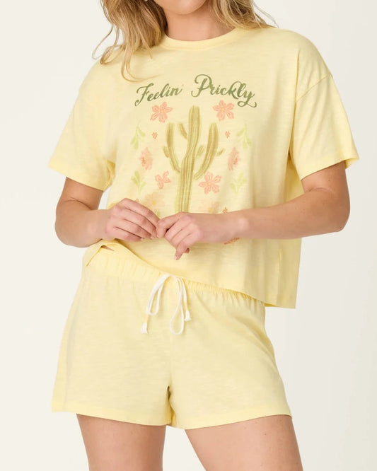 PJ Salvage Softee Feelin' Prickly Print Short PJ Set