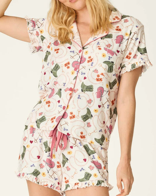 PJ Salvage Saddle Up Western Print 3-Piece PJ Set