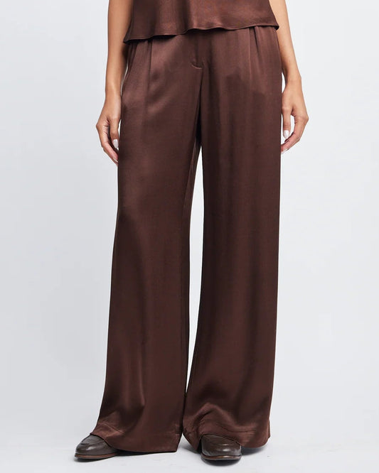 Self Contrast Caroline Pants | Espresso